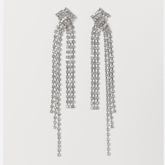 H&M Jewelry Hm Long Rhinestone Earrings Poshmark